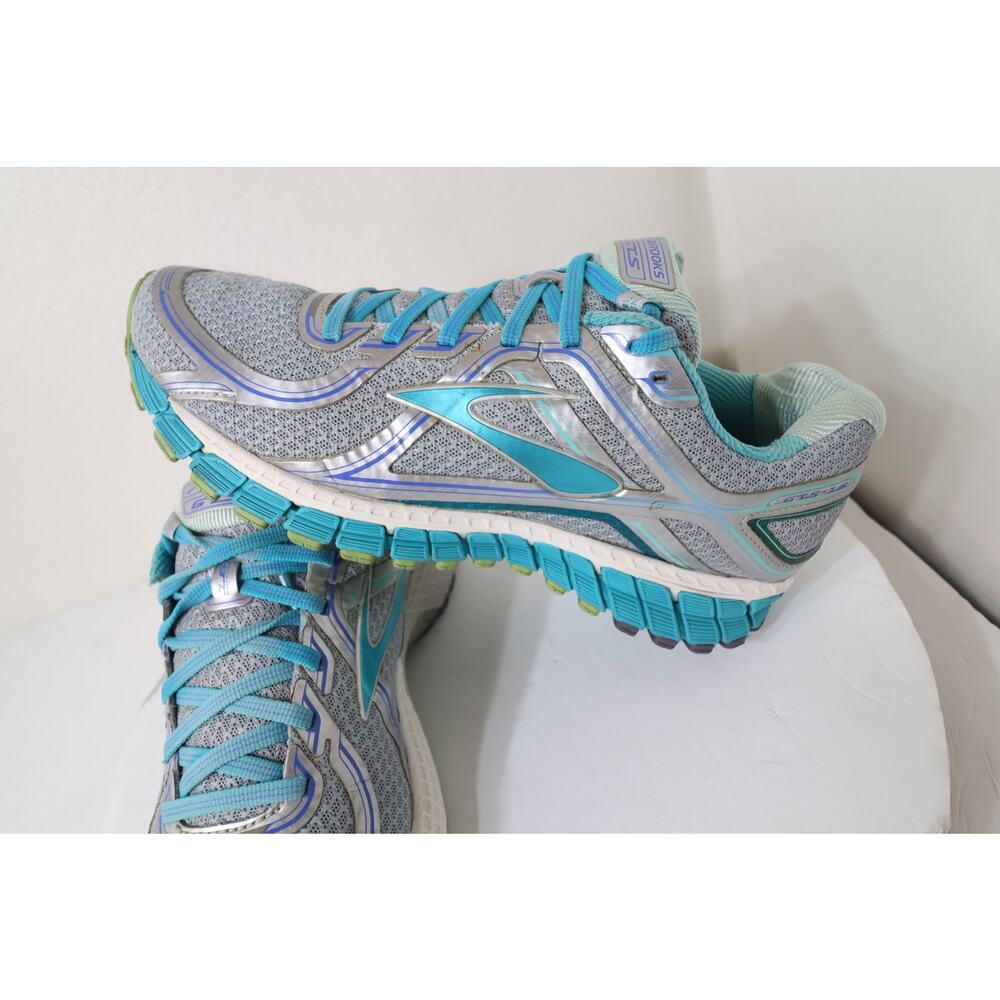 Brooks Womens Adrenaline GTS 16 Running Shoes Gray 1202031B170 Stripe Mesh 10 B - Picture 8 of 9